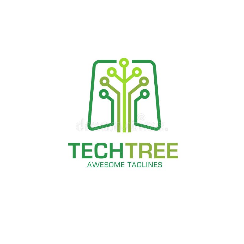 Tech tree logo concept vector illustration