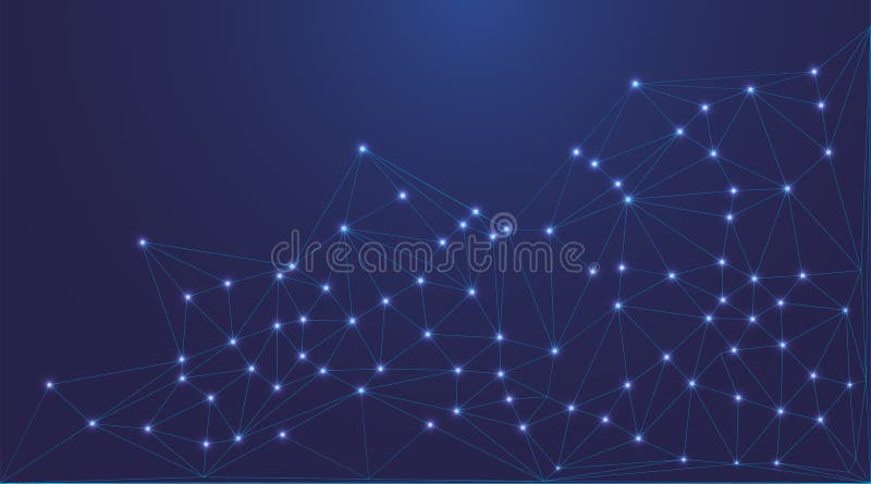 低聚网络设计. 面向Tech UI应用和数字视觉的风格化三维连接节点和Web结构 向量例证