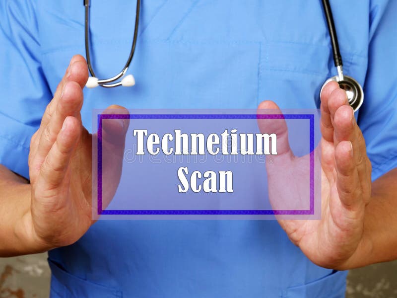 Technetium Scan inscription on the page stock photo