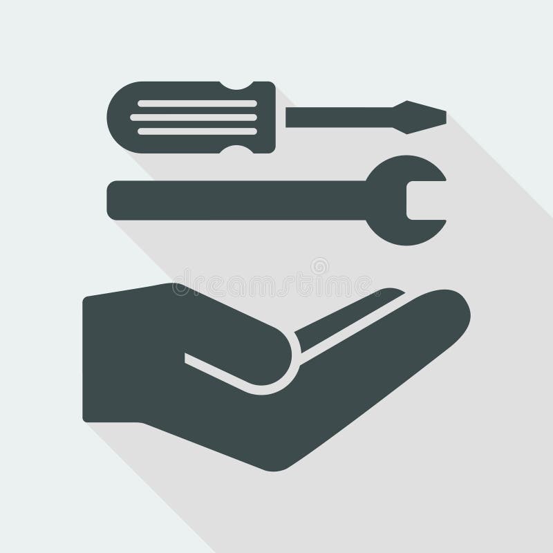 Technical assistance flat icon stock illustration