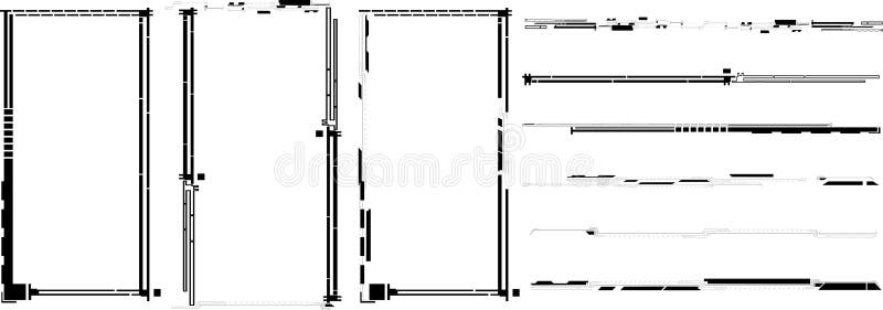 Technical blueprint showcasing detailed architectural plans for a modern building design in a city environment royalty free illustration