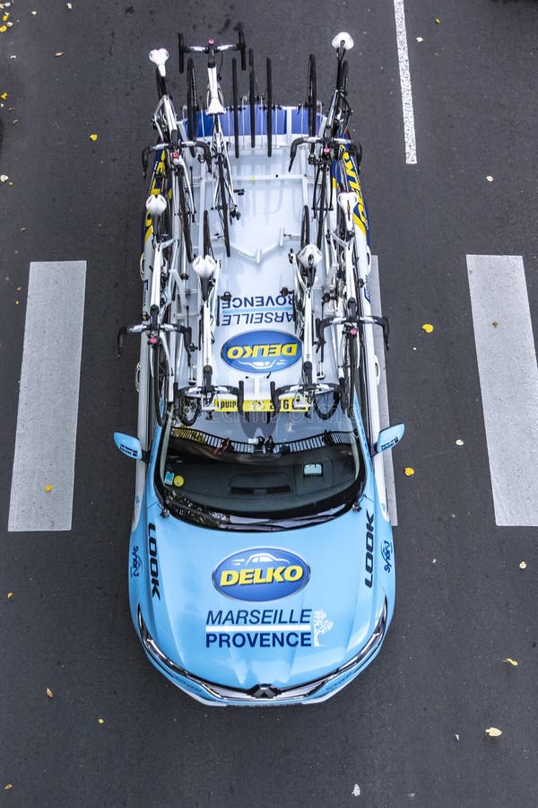 Technical Car of Team Delko-Marseille Provence - Paris-Tours 2019 stock photo Technical Car of Team Delko-Marseille Provence - Paris-Tours 2019 stock photo