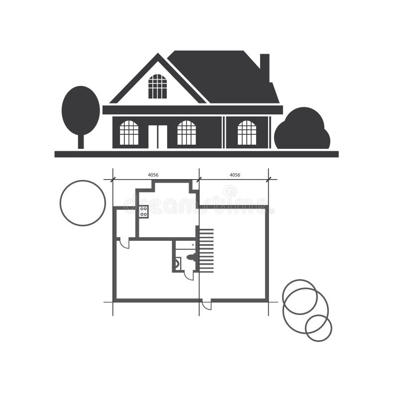 technical draw house stock illustration technical draw house stock illustration