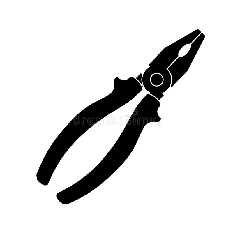 Technical Electric Pliers Icon Stock Vector Illustration of metallic
