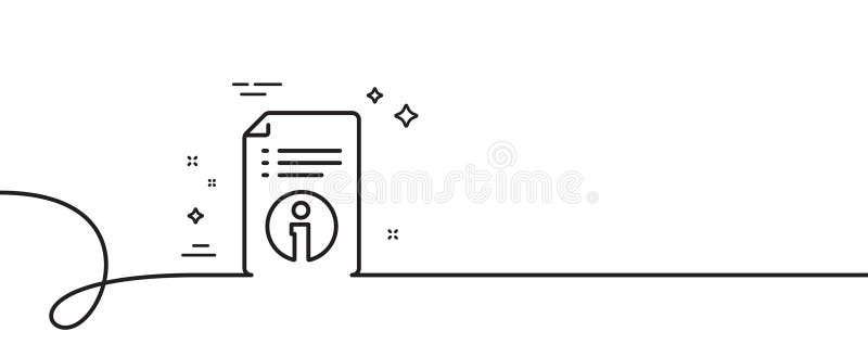 Technical information line icon. Instruction sign. Continuous line with curl. Vector stock illustration