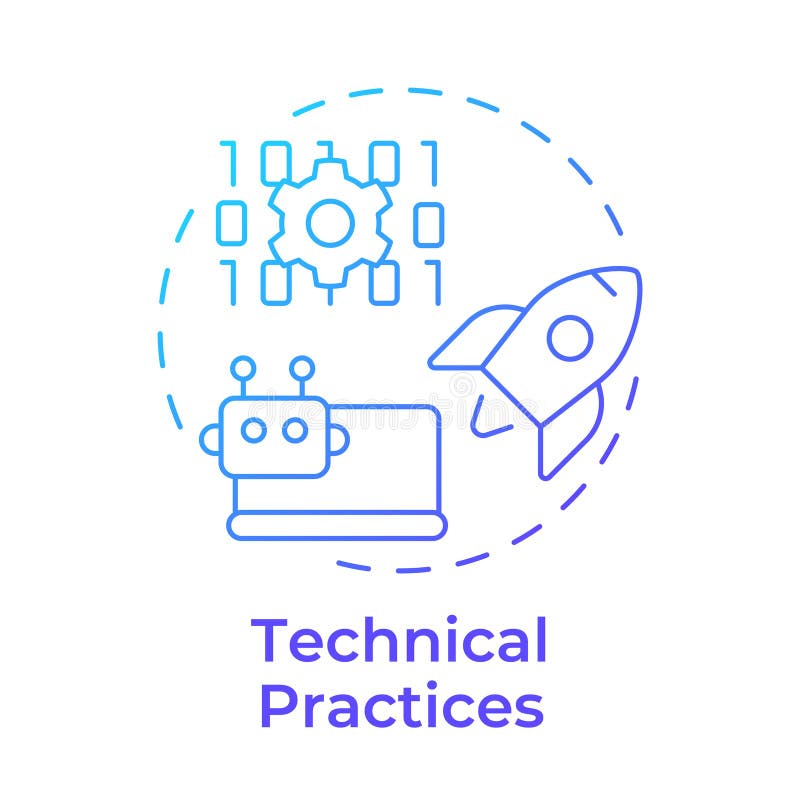 Technical practices blue gradient concept icon vector illustration