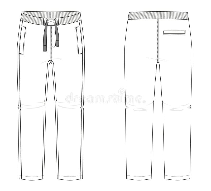 Technical Sketch of Man Sports Trousers - Vector Stock Vector ...