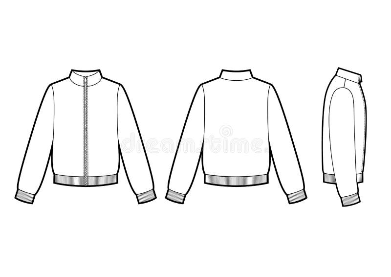 Technical Sketch of Man Sweatshirt. Sport Jacket Stock Vector ...