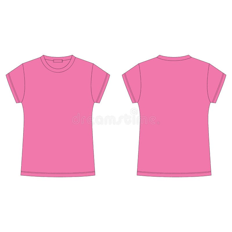 pink t shirt front and back