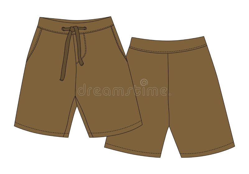 Technical Sketch Sport Shorts Pants Design Stock Vector - Illustration ...