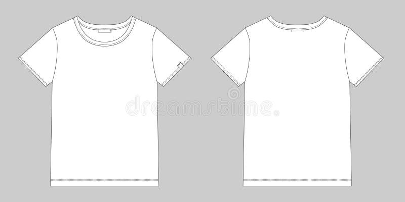 Technical Sketch Unisex T Shirt. T-shirt Design Template Stock ...