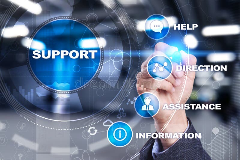 Technical support. Customer help. Business and technology concept. stock image Technical support. Customer help. Business and technology concept. stock image