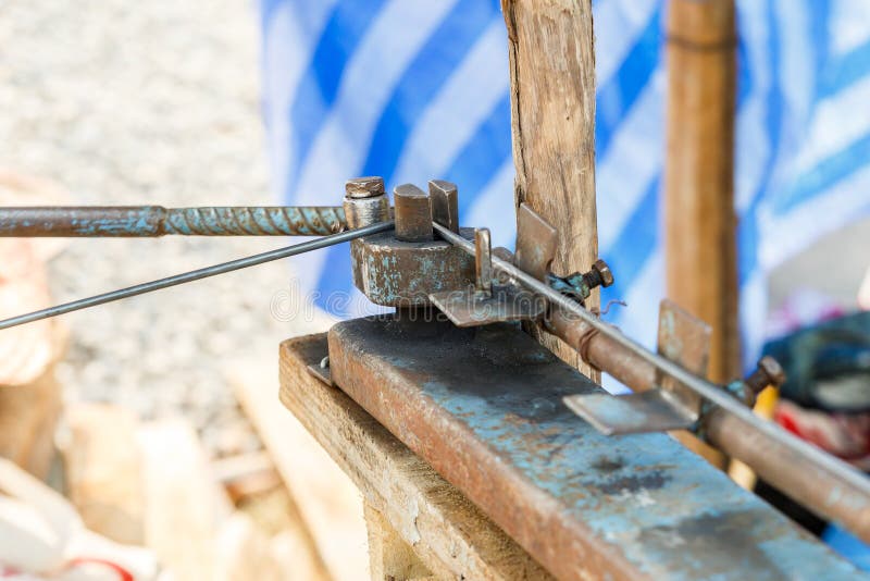 Technician Bundle Wire Steel Rod for Construction Job Stock Photo