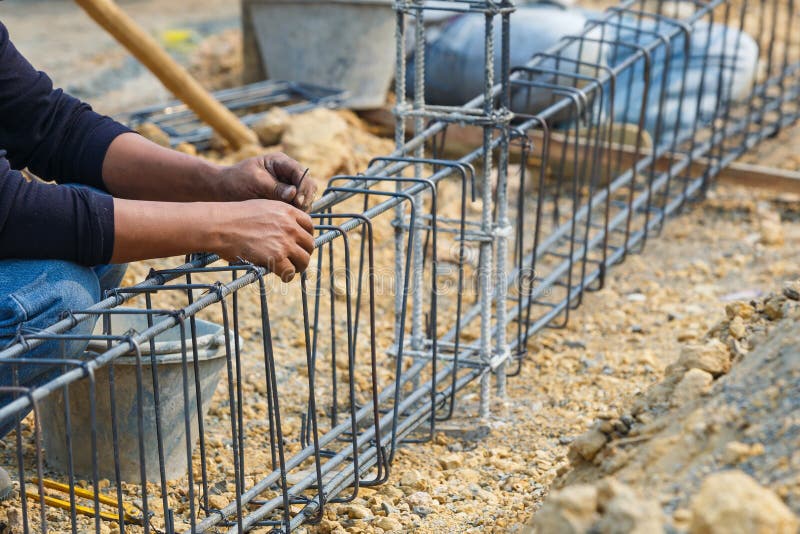 Technician Bundle Wire Steel Rod for Construction Job Stock Image