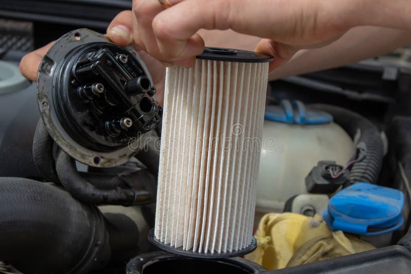 Technician Changes Car Filter, Car Spare Part. Car Service Concept Stock Image Image of motor
