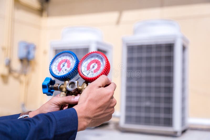 Conditioner Filling Station Stock Image Image of meter, fixture