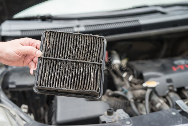 Technician Holding Dirty Air Filter Stock Photo Image of spare, dirty