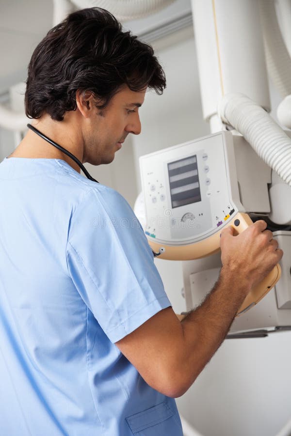 Technician Operating Xray Machine Stock Image Image of practitioner