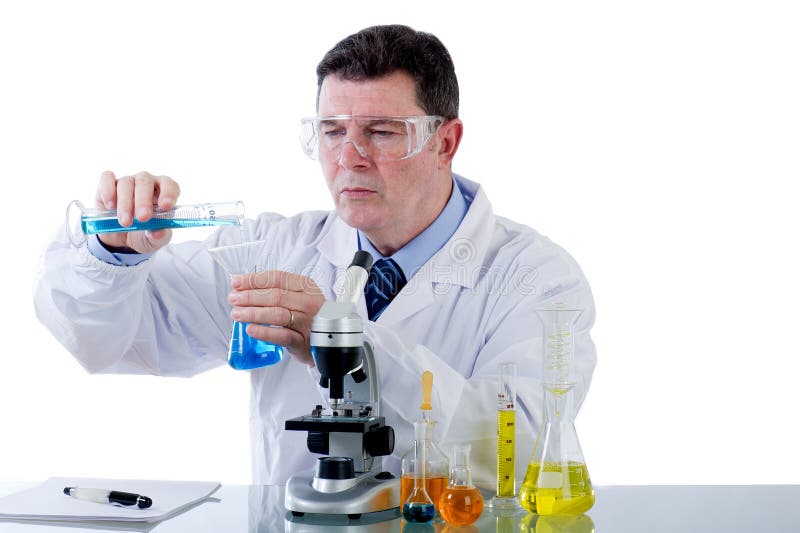 Technician working at laboratory stock images