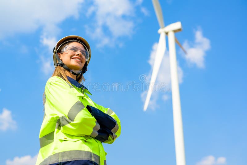 Renewable Energy Engineer Working on Wind Turbine Stock Photo Image of power, occupation