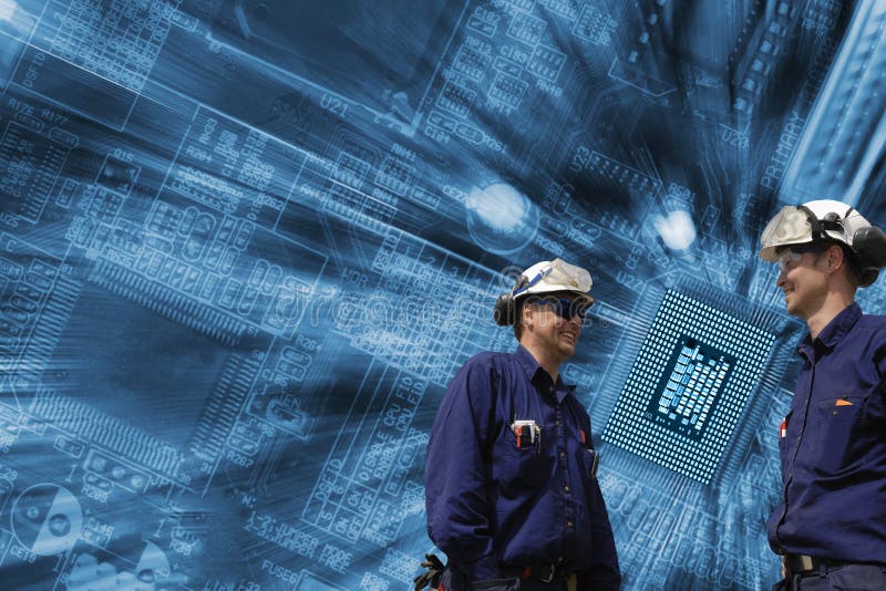 Technicians, computers and communication royalty free stock photos Technicians, computers and communication royalty free stock photos