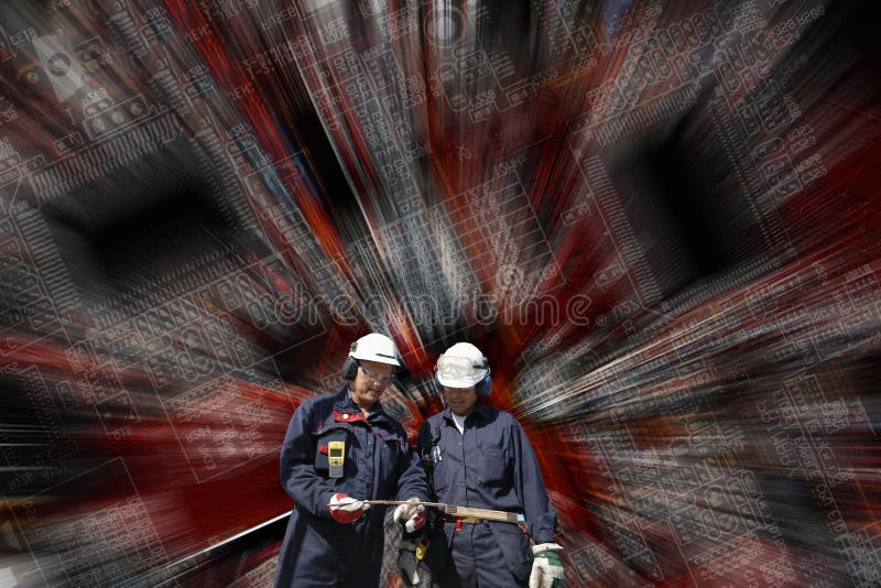 Technicians, computers and communication royalty free stock photo Technicians, computers and communication royalty free stock photo