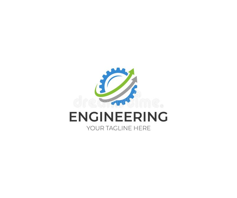 Technik Logo Template Gang-Vektor-Design lizenzfreie abbildung