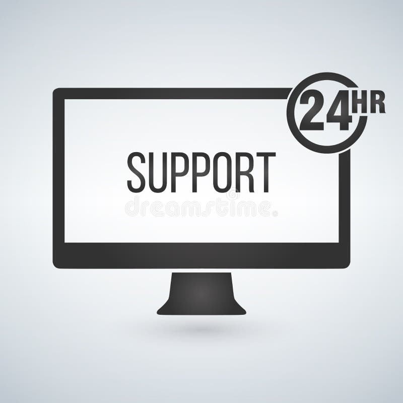 technische ondersteuning, computersteun 24 uren Vectordieillustratie op moderne achtergrond wordt geïsoleerd stock illustratie technische ondersteuning, computersteun 24 uren Vectordieillustratie op moderne achtergrond wordt geïsoleerd stock illustratie