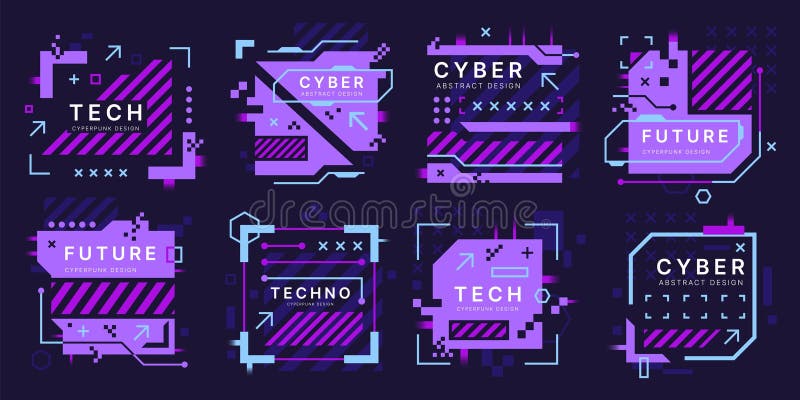 Technischer Hintergrund. abstrakte digitale Formen. violette Elemente. Zukunftsglitte. Cockpit lizenzfreie abbildung