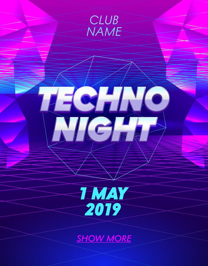Techno Party Background Stock Illustration Illustration