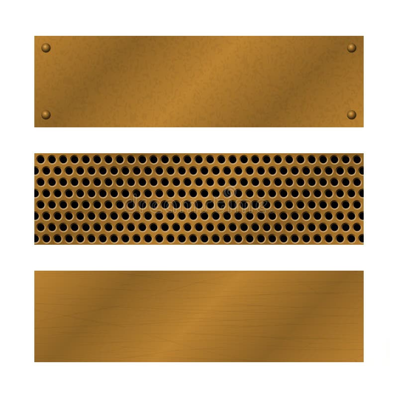 Techno vector banners. Brushed Brass, copper latticed surface template. Abstract industrial illustration for web vector illustration