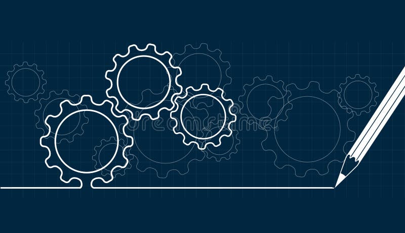 Technological background from gears vector illustration