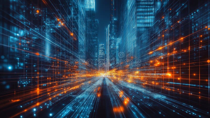 Technological Disruption: Bold, angular shapes breaking through traditional barriers royalty free stock photography