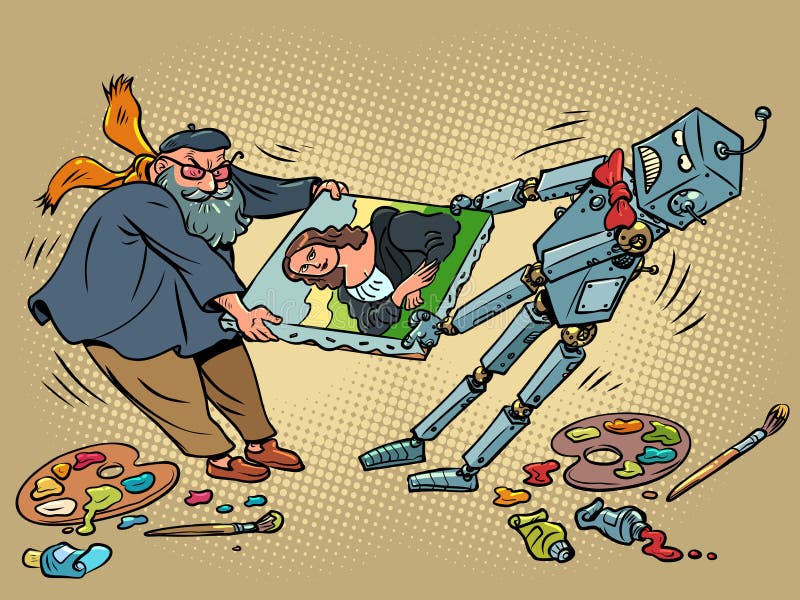 The Technological Future is Coming. Fight for Copyright Stock Vector