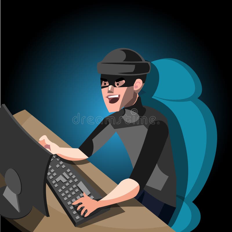 Technologie de protection de l'ordinateur d'Internet de pirate informatique illustration libre de droits Technologie de protection de l'ordinateur d'Internet de pirate informatique illustration libre de droits
