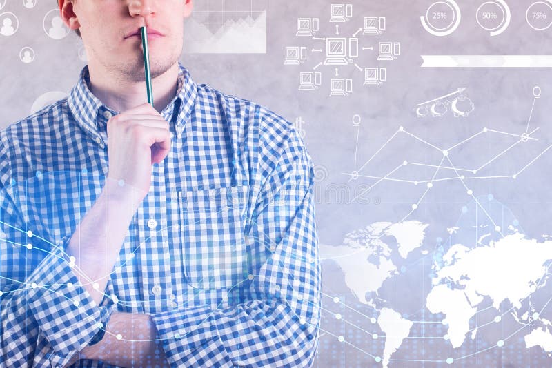 Technologie en globaal bedrijfsconcept stock fotografie