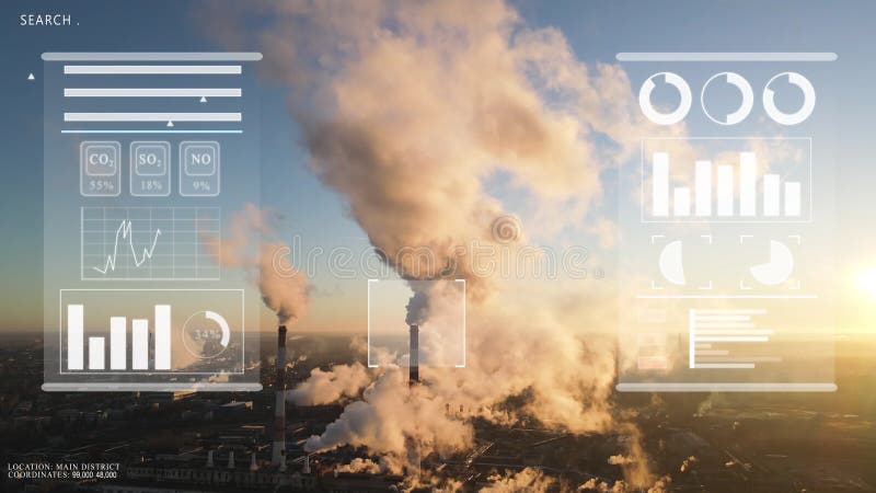Technologie smart city. tuyaux industriels avec infographie clips vidéos