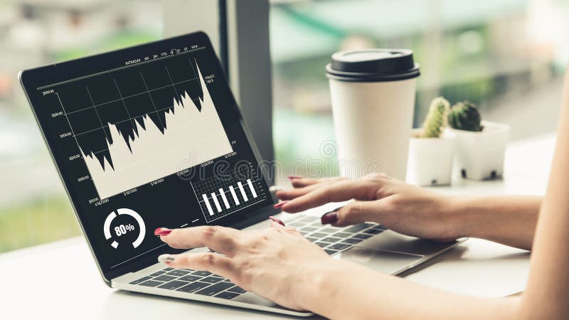 Technologie zur Analyse von visuellen Geschäftsdaten durch kreative Computersoftware stockbilder