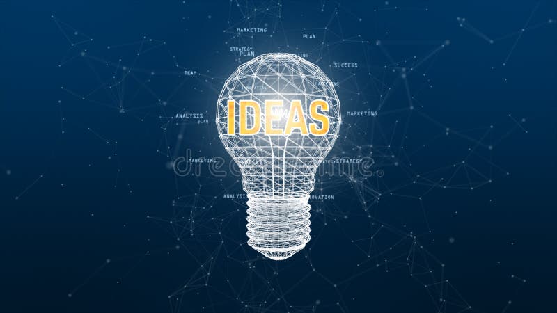 Technologieinformatienet met digitale lamp op blauw creatief idee als achtergrond stock illustratie Technologieinformatienet met digitale lamp op blauw creatief idee als achtergrond stock illustratie