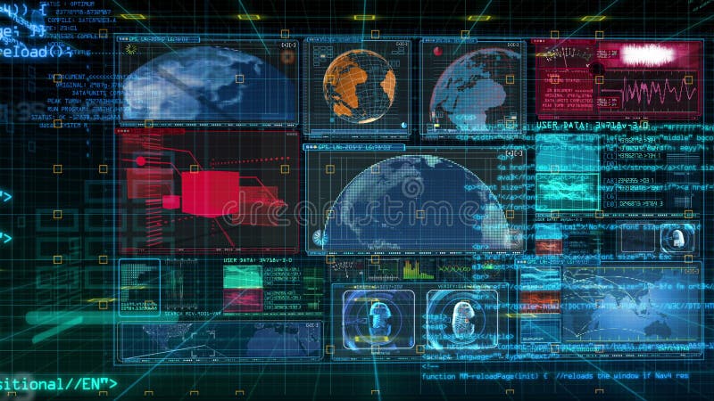 Technologieinterface - de Animatie van de het Schermvertoning van Computergegevens