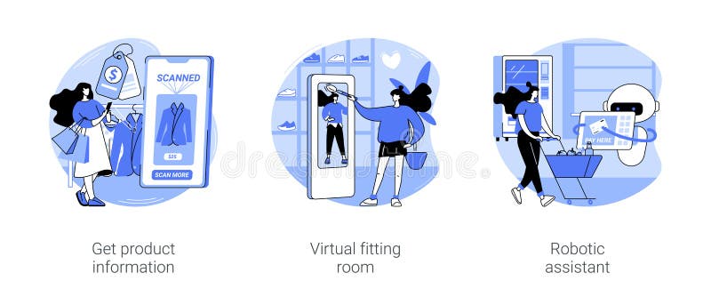 Technologies in retail isolated cartoon vector illustrations se stock illustration