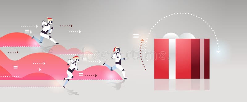Technologiewettbewerb der künstlichen Intelligenz des Feiertags der frohen Weihnachten des neuen Jahres der modernen Geschenkbox lizenzfreie abbildung Technologiewettbewerb der künstlichen Intelligenz des Feiertags der frohen Weihnachten des neuen Jahres der modernen Geschenkbox lizenzfreie abbildung