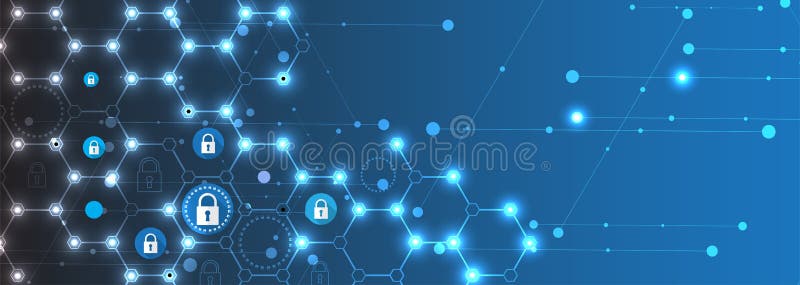 Technologii ochrony pojęcie Nowożytny zbawczy cyfrowy tło ilustracja wektor