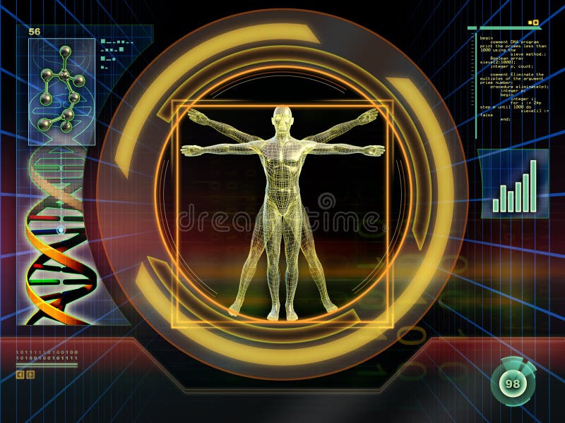 Technologische mens vector illustratie Technologische mens vector illustratie