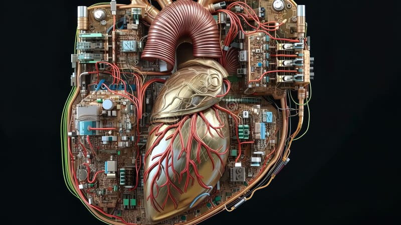 Technologisches Herzkonzept für Gesundheitswesen oder digitale Motorenidee. stock video footage