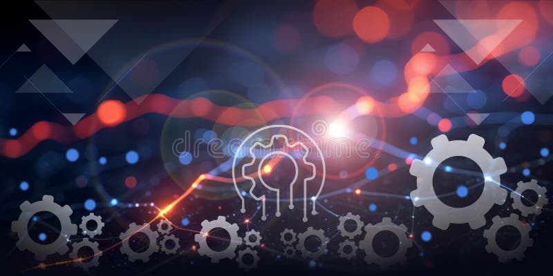 Technology abstract background. Developing a security protection system concept for online transactions with digital banking royalty free stock photo