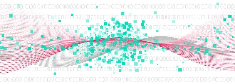 Technology Abstract. Matrix Digits. Data vector illustration