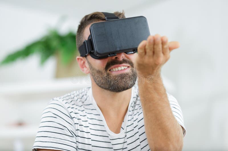 Technology augmented reality gaming entertainment and people concept stock photography