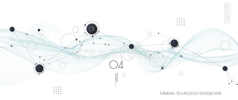 Vector illustration molecule, Network Connection. Element of geometric shape, wave line, dot, on white background. Modern graphic design for web site. Digital Technology, science, futuristic concept