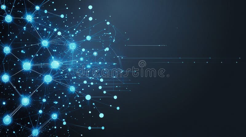 Technology banners with hi tech artificial intelligence and futuristic cyber digital connectivity for web home page design stock illustration